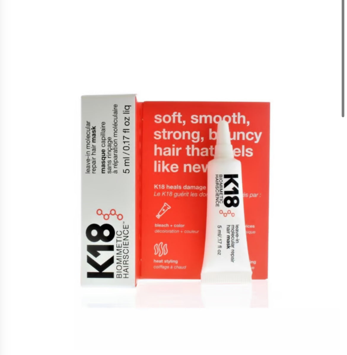 K18 LEAVE IN MOLECULAR REPAIR HAIR MASK 5ML
